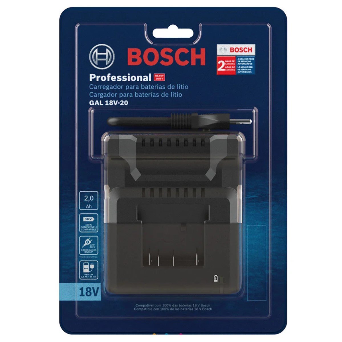Carregador 18V GAL 18V-20 Blister 2608000733 Bosch