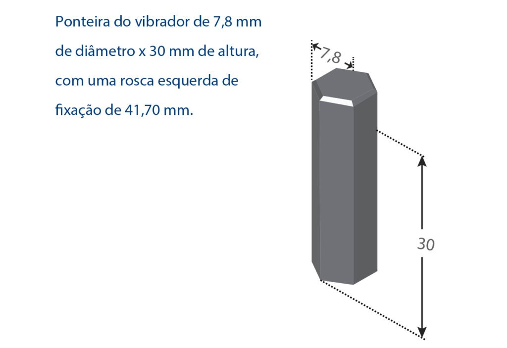 Corpo Vibrador Imersão Portátil Com Motor Mono 220V 50/60Hz 1000W Sem Mangote Menegotti