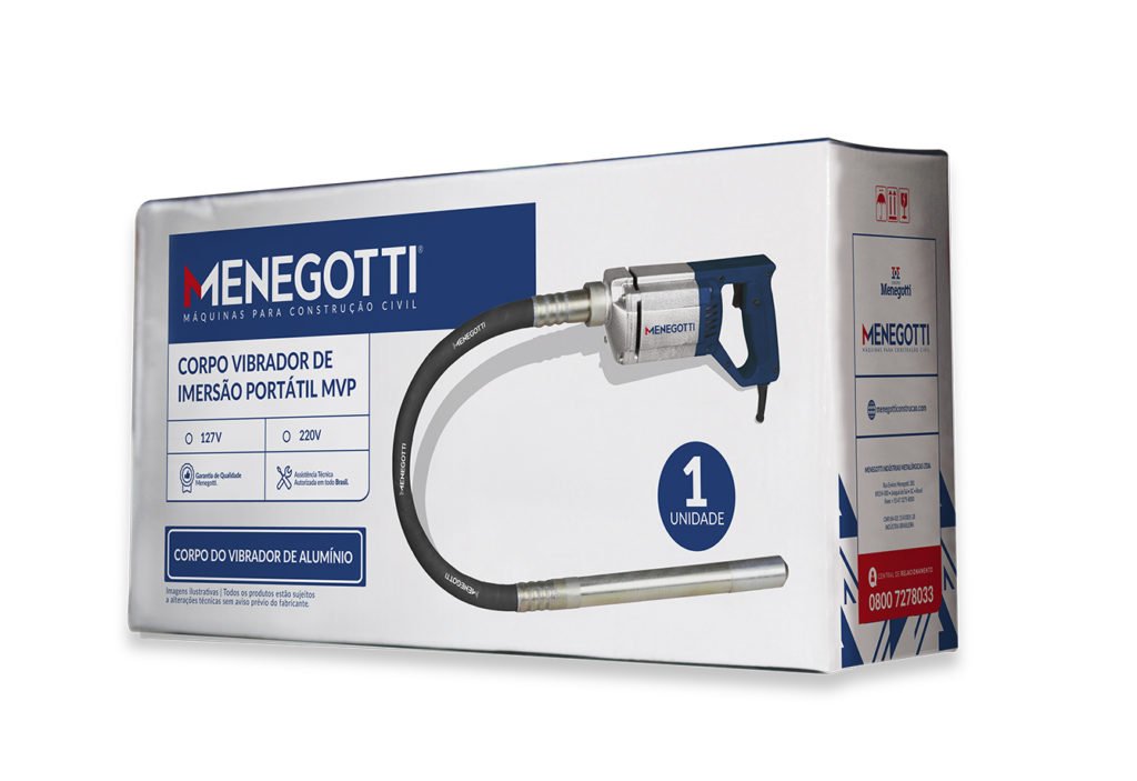 Corpo Vibrador Imersão Portátil Com Motor Mono 220V 50/60Hz 1000W Sem Mangote Menegotti