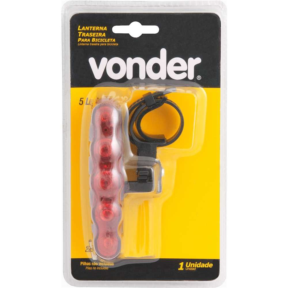 Lanterna Traseira para Bicicleta LED 3 Estágios Vonder