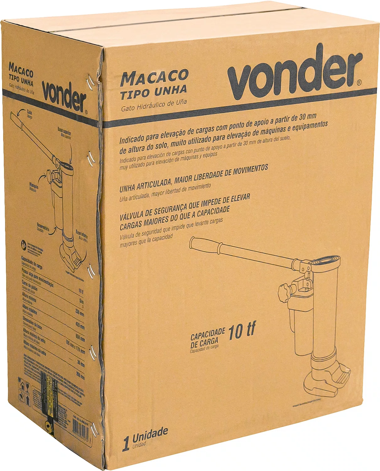 Macaco Tipo Unha 10 Toneladas Vonder