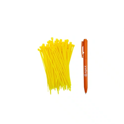 Abraçadeira Nylon 100 x 2,5mm Amarela 100un A11088 Ajax