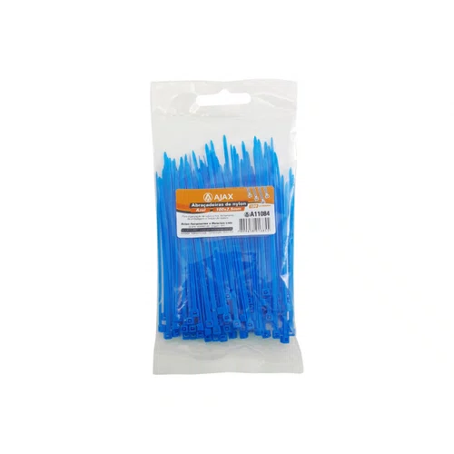 Abraçadeira Nylon 100 x 2,5mm Azul 100un A11084 Ajax