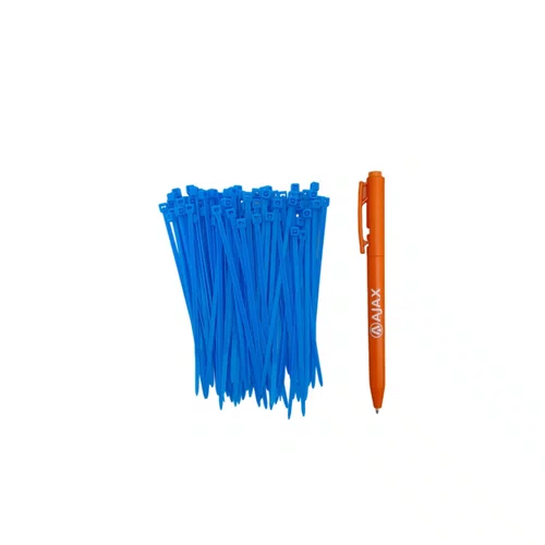 Abraçadeira Nylon 100 x 2,5mm Azul 100un A11084 Ajax