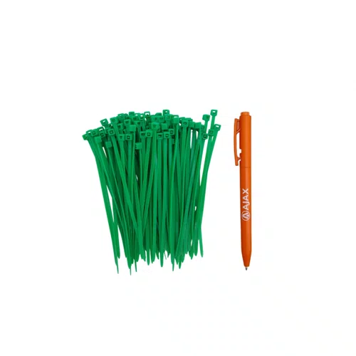Abraçadeira Nylon 100 x 2,5mm Verde 100un A11080 Ajax