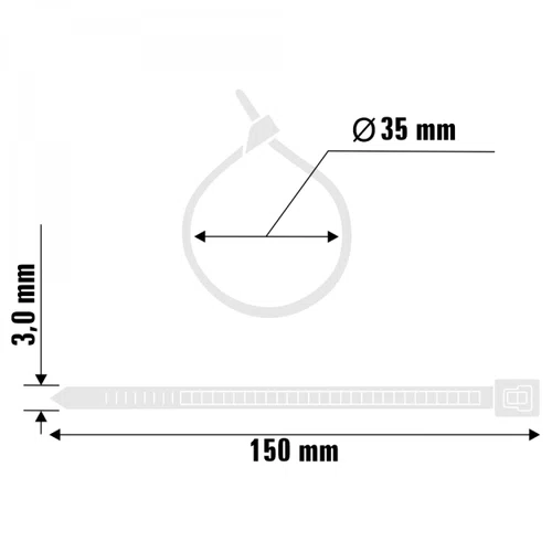 Abraçadeira Nylon 150 x 3,0mm Branca 100un A11031 Ajax