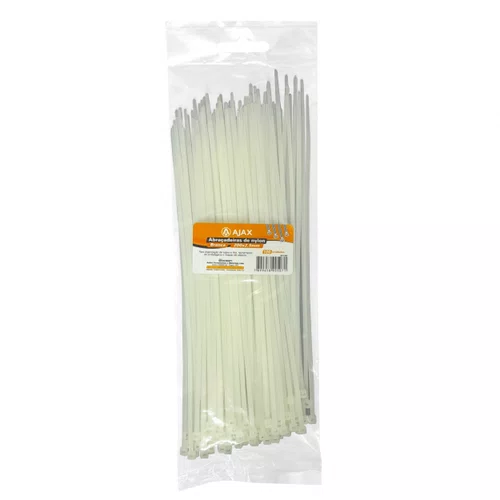 Abraçadeira Nylon 200 x 2,5mm Branca 100un A11007 Ajax
