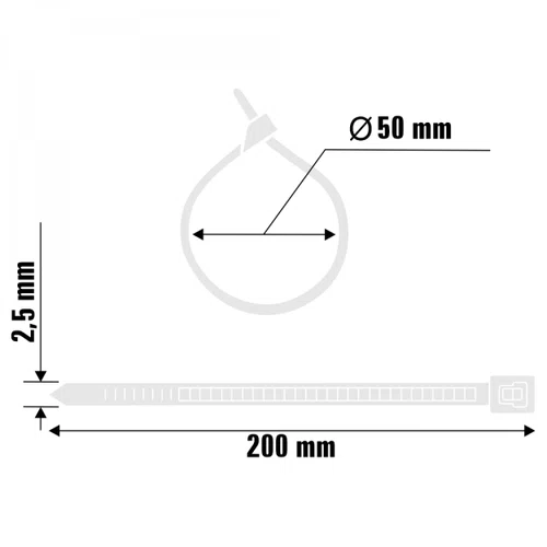 Abraçadeira Nylon 200 x 2,5mm Branca 100un A11007 Ajax