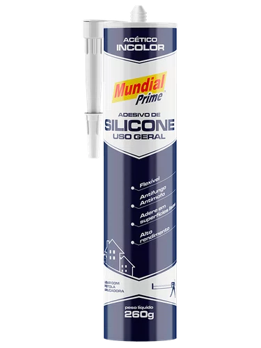 Adesivo Silicone Acético 260G Incolor Mundial Prime