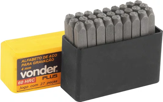 Alfabeto de Aço para Gravação 4 mm – Vonder