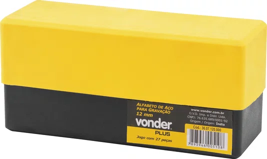 Alfabeto de Aço para Gravação 5MM Vonder