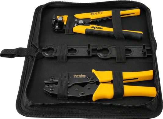 Alicate Crimpador + Desencapador Jogo com 4 peças Vonder