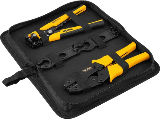 Alicate Crimpador + Desencapador Jogo com 4 peças Vonder
