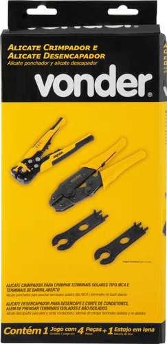 Alicate Crimpador + Desencapador Jogo com 4 peças Vonder