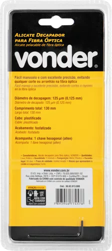 Alicate Decapador para Fibra Óptica 130 mm – Vonder