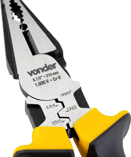 Alicate Universal 8,5" CRV Eletricista Isolado 1000V Vonder
