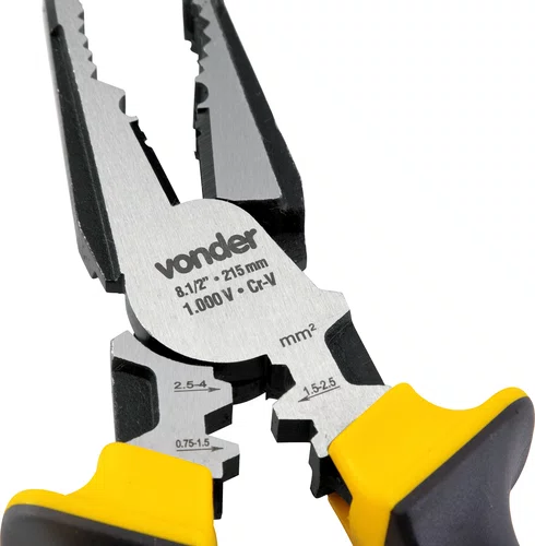 Alicate Universal 8,5" CRV Eletricista Isolado 1000V Vonder