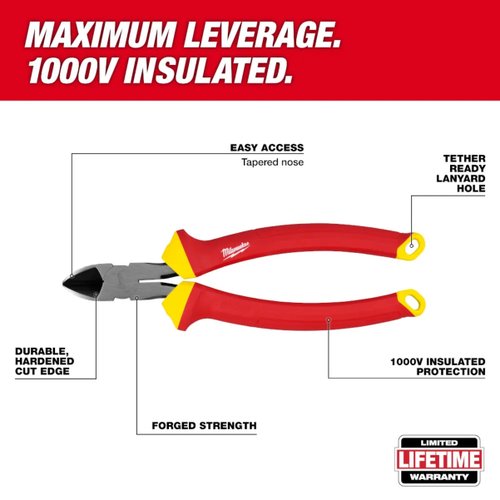 Alicate de Corte 8" Isolado 1000V VDE 48-22-2208 Milwaukee