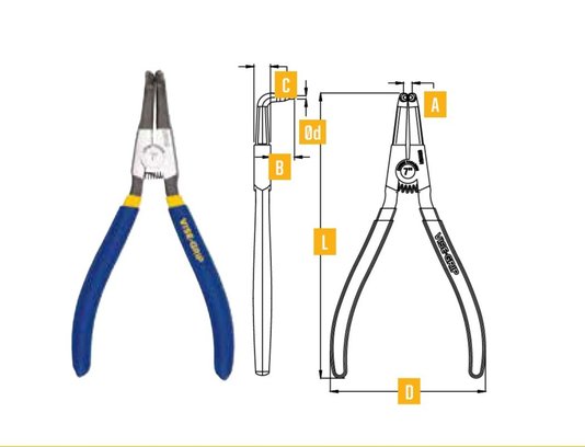 Alicate Para Aneis Externo Curvo 1864056 Irwin