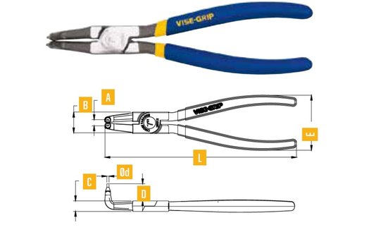 Alicate Para Aneis Interno Curvo 7" 1864052 Irwin