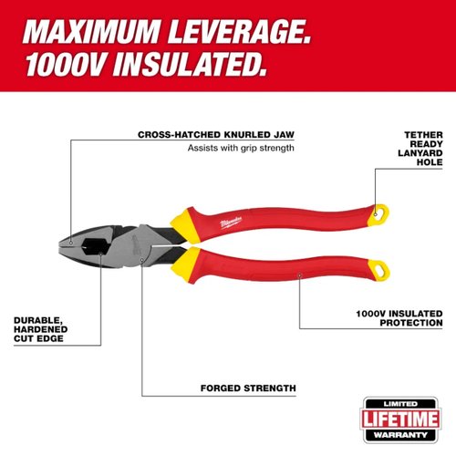 Alicate Universal 9" Isolado 1000V VDE 48-22-2209 Milwaukee