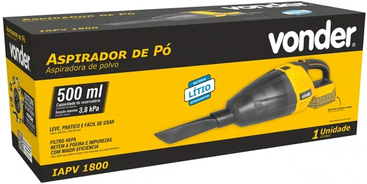 Aspirador de Pó a Bateria 18V IAPV1800 Sem Bateria e Carregador Vonder