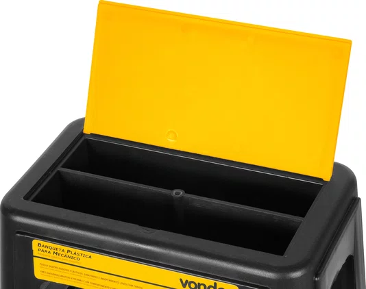 Banqueta Plástica para Mecânico com Rodízios e Compartimentos Vonder