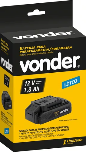 Bateria de Íons de Lítio 12V para Parafusadeira PFV012 Vonder