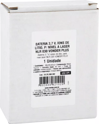 Bateria 3,7V Íon de Lítio para Nível a Laser NLR 030 Vonder