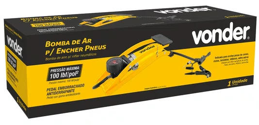 BOMBA P/ENCHER PNEUS COM PEDAL VONDER