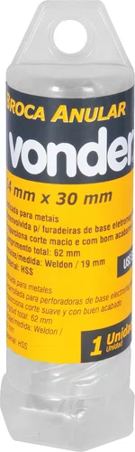 Broca Anular 14x30 mm Encaixe Weldon 19 mm Vonder