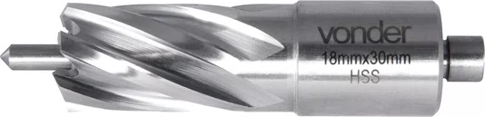 Broca Anular 18 x 30 mm com Encaixe Weldon 19 mm – Vonder