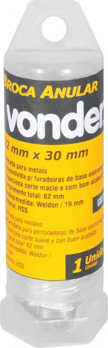 Broca Anular 22 x 30 mm Encaixe Weldon 19 mm Vonder