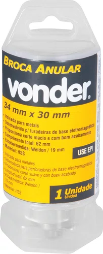 Broca Anular Encaixe Weldon 34 x 30 mm Vonder