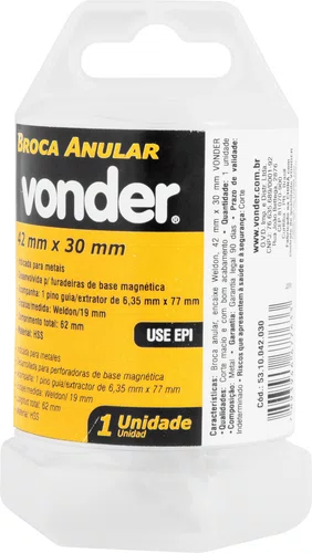 Broca Anular Encaixe Weldon 42 x 30 mm Vonder
