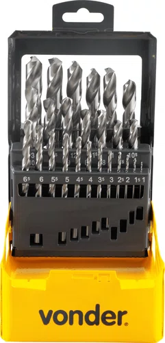 Jogo de Brocas de Aço Rápido DIN 338 1,0 a 13 mm – Vonder