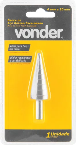 Broca Escalonada 4mm a 20mm Aço Rápido Vonder