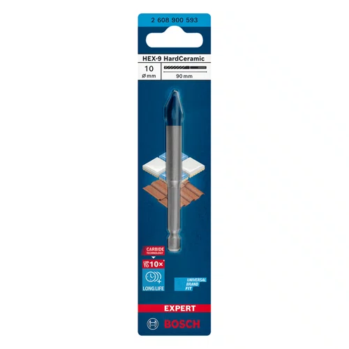 Broca HEX-9 HardCeramic 10 x 90mm 2608900593 Bosch