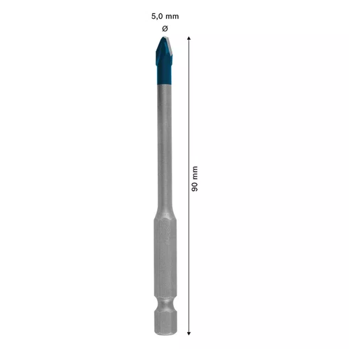 Broca HEX-9 HardCeramic 5 x 90mm 2608900589 Bosch