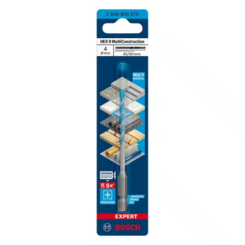 Broca HEX-9 Multiconstruction 4x45x90 2608900570 Bosch