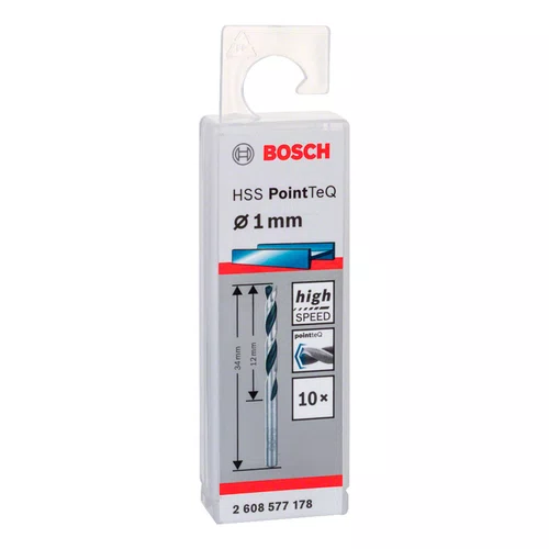 Broca HSS DIN 338 1.0mm PointTeQ 2608577178 Bosch