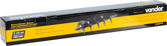 Broca para Perfurador de Solo Espiral Duplo 100x800 mm Vonder