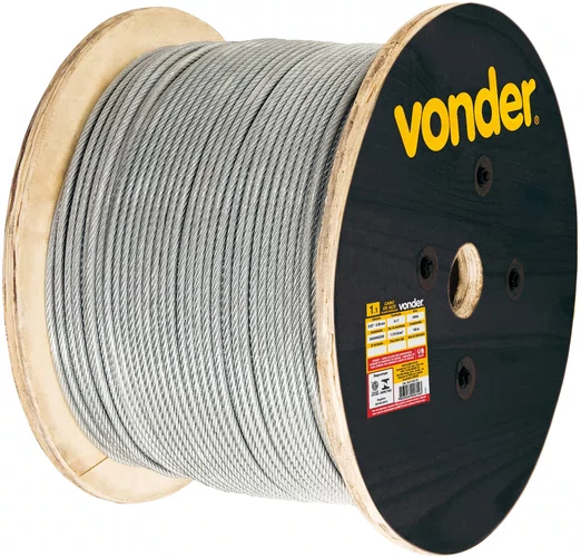 Cabo de Aço Plastificado AF 2,4 mm 6x7 100m Vonder