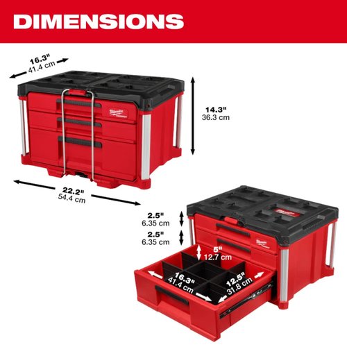 Caixa De Ferramentas 3 Gavetas Multiprofundas 48-22-8447 Milwaukee