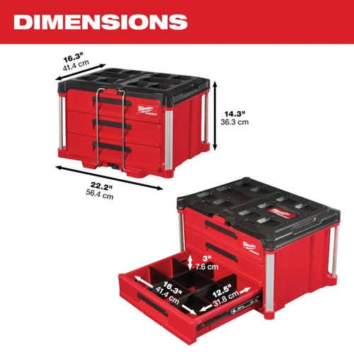 Caixa De Ferramentas 3 Gavetas Multiprofundas 48-22-8447 Milwaukee