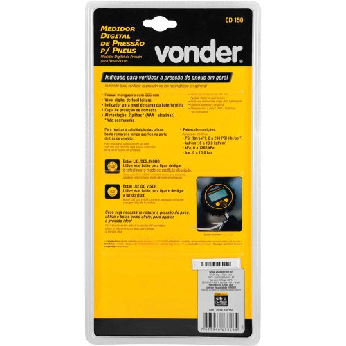 Calibrador de Pneus Digital 0 a 200PSI CD 150 Vonder