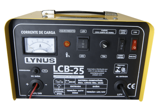 Carregador de Bateria 25A 25-150Ah 220V LCB-25 Lynus