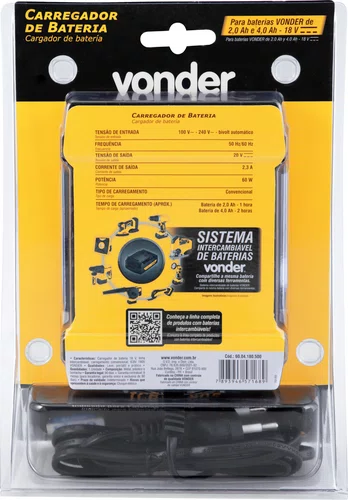 Carregador de Bateria 18V ICBV1805 Vonder