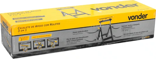 Cavalete de Apoio 3 em 1 com Roletes Vonder