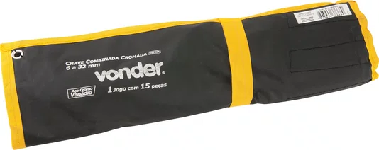 Jogo de Chaves Combinadas CRV Cromada 6 a 32 mm 15 Peças Vonder